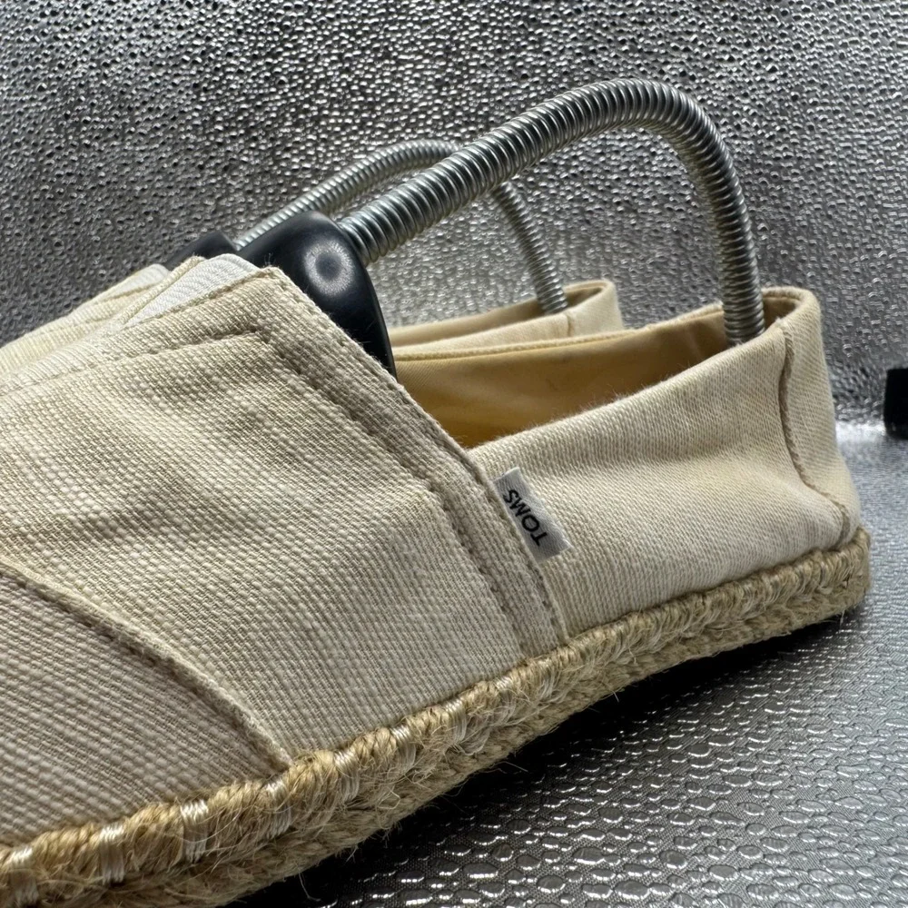 Size 8.5 TOMS Alpargata Espadrille Women Cream Canvas Slip On Flats 10017850